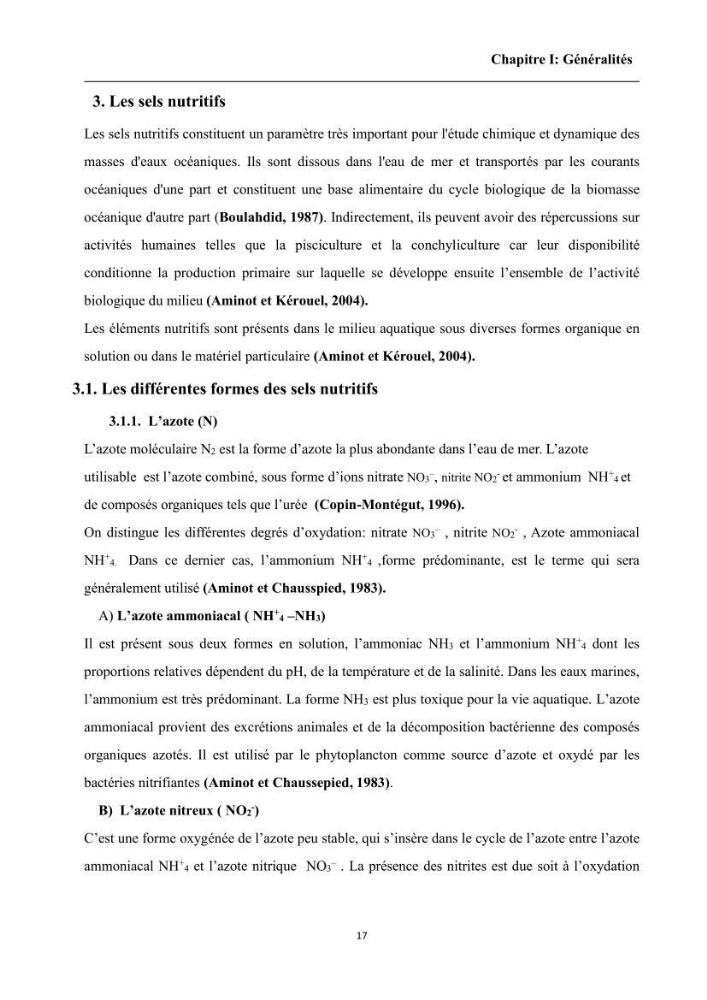 Contribution à l’évaluation de la qualité environmental d’une ferme aquacole: