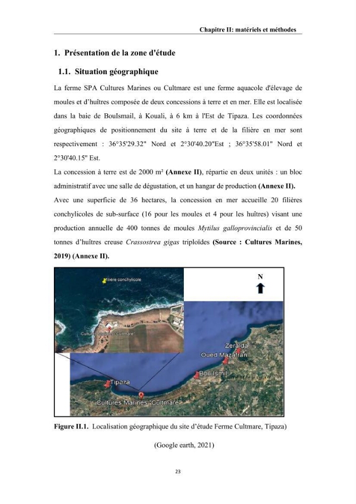 Contribution à l’évaluation de la qualité environmental d’une ferme aquacole: