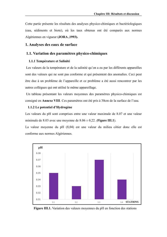 Contribution à l’évaluation de la qualité environmental d’une ferme aquacole: