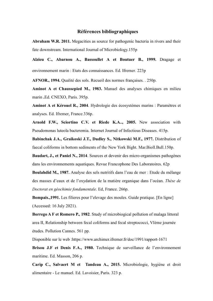 Contribution à l’évaluation de la qualité environmental d’une ferme aquacole: