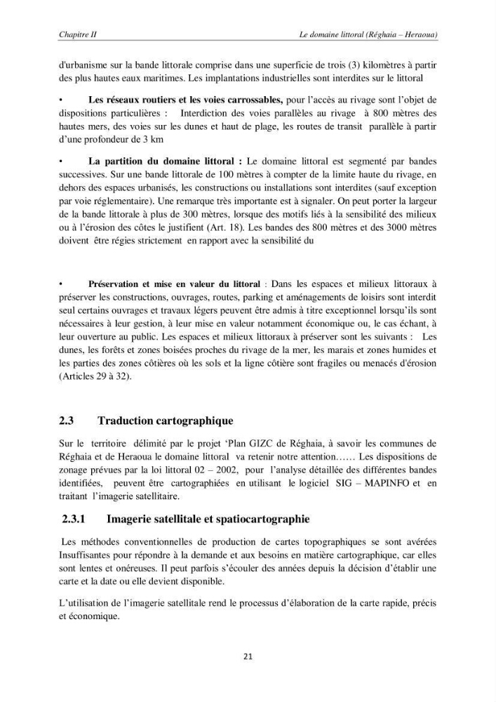 Contribution méthodologique au bilan-diagnostic du \" plan GIZC de Réghaia \"