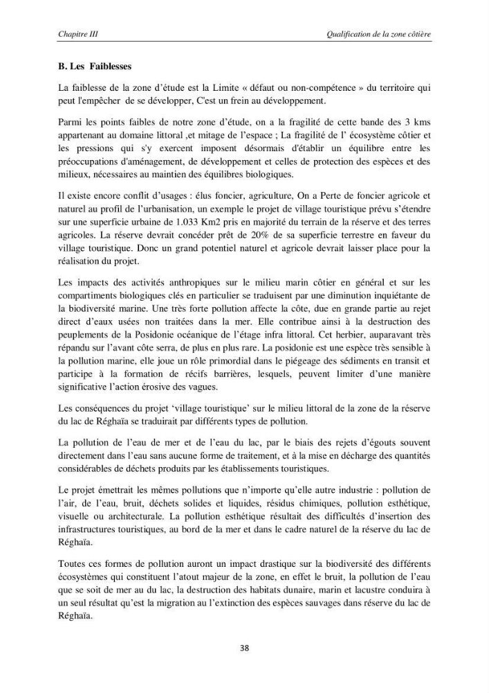 Contribution méthodologique au bilan-diagnostic du \" plan GIZC de Réghaia \"