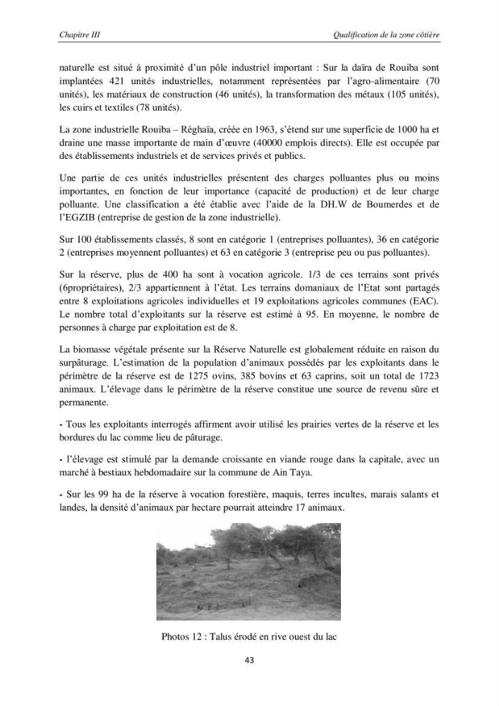 Contribution méthodologique au bilan-diagnostic du \" plan GIZC de Réghaia \"
