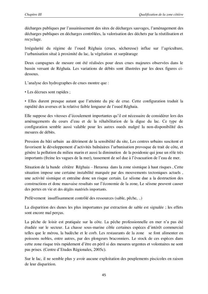 Contribution méthodologique au bilan-diagnostic du \" plan GIZC de Réghaia \"