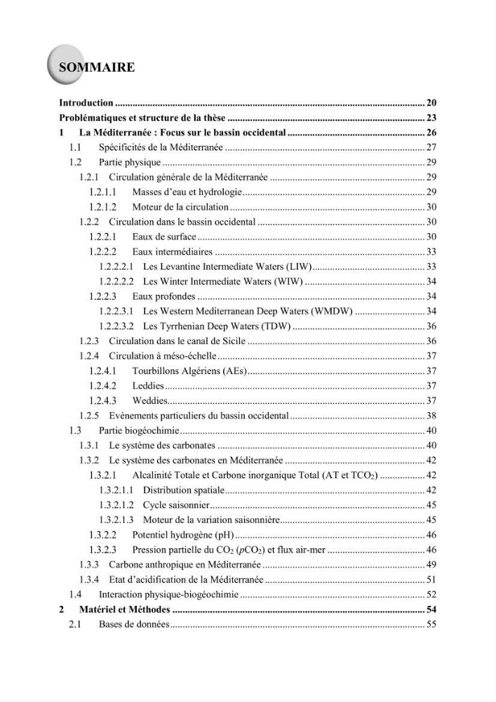 Pénétration du carbone anthropique en Méditerranée occidentale: étude de l’acidification des eaux marines