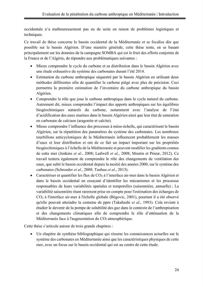 Pénétration du carbone anthropique en Méditerranée occidentale: étude de l’acidification des eaux marines