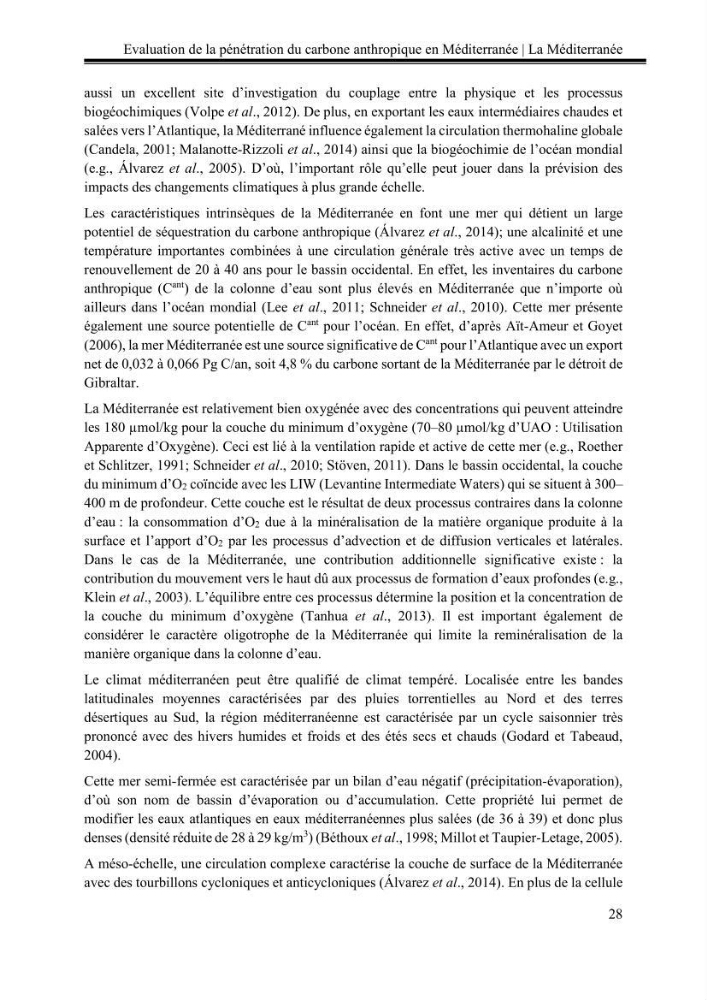 Pénétration du carbone anthropique en Méditerranée occidentale: étude de l’acidification des eaux marines