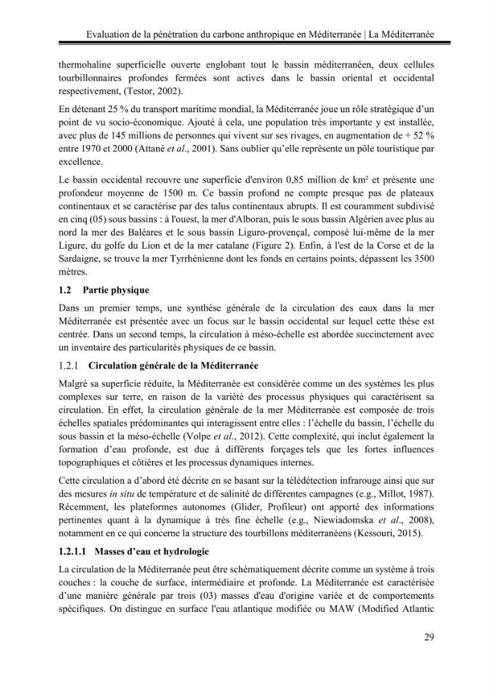 Pénétration du carbone anthropique en Méditerranée occidentale: étude de l’acidification des eaux marines
