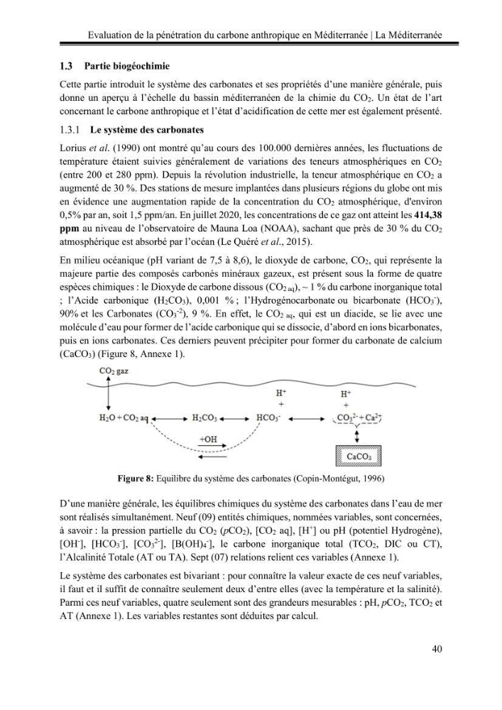 Pénétration du carbone anthropique en Méditerranée occidentale: étude de l’acidification des eaux marines