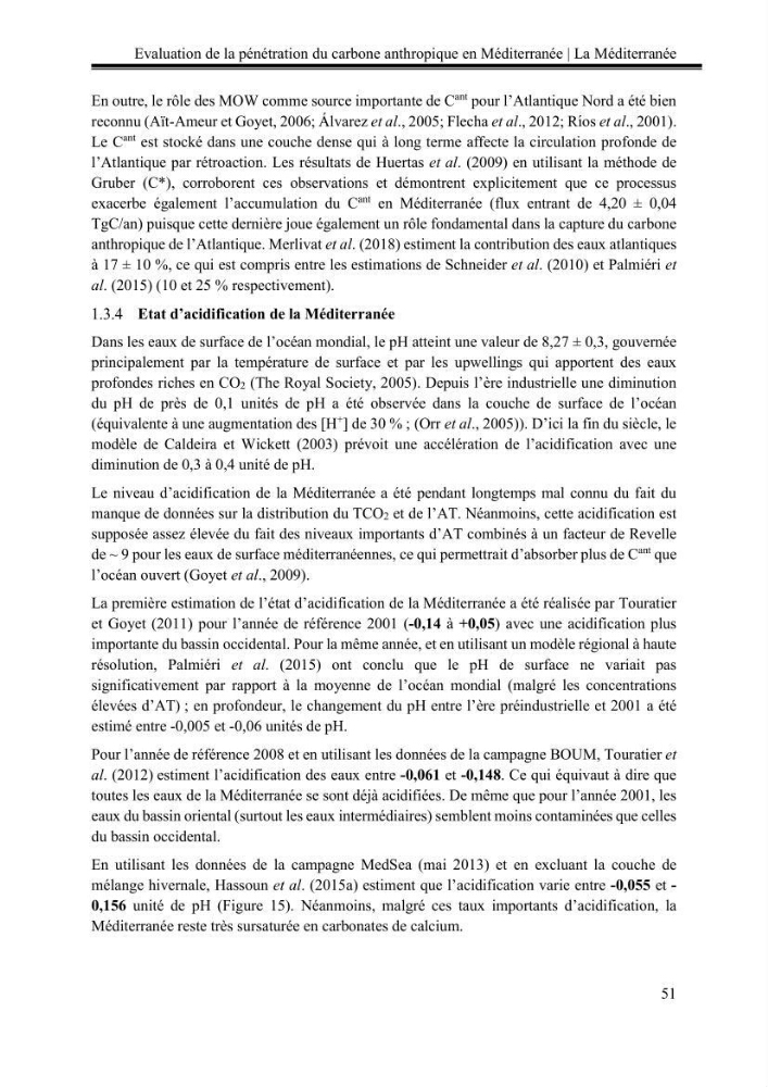 Pénétration du carbone anthropique en Méditerranée occidentale: étude de l’acidification des eaux marines