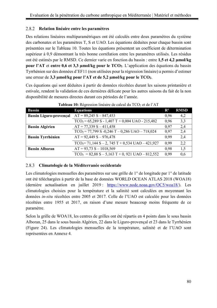 Pénétration du carbone anthropique en Méditerranée occidentale: étude de l’acidification des eaux marines