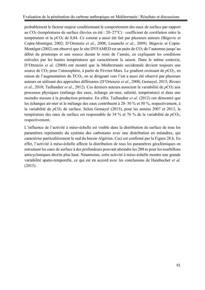 Pénétration du carbone anthropique en Méditerranée occidentale: étude de l’acidification des eaux marines