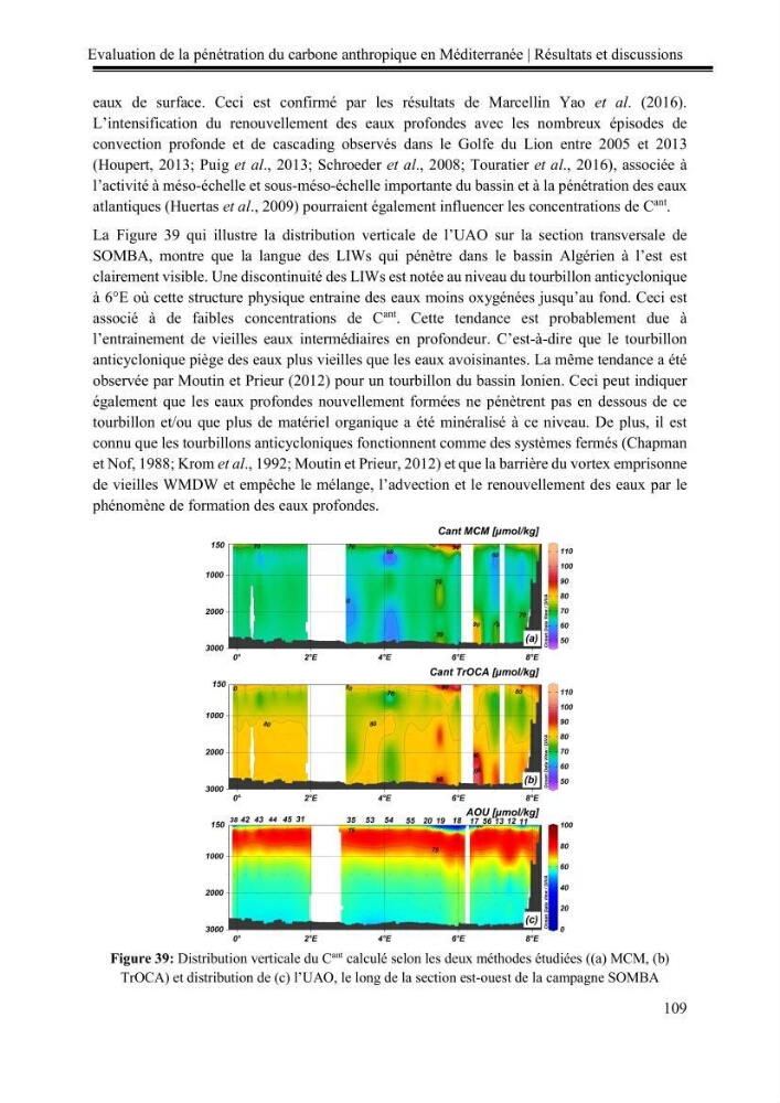 Pénétration du carbone anthropique en Méditerranée occidentale: étude de l’acidification des eaux marines