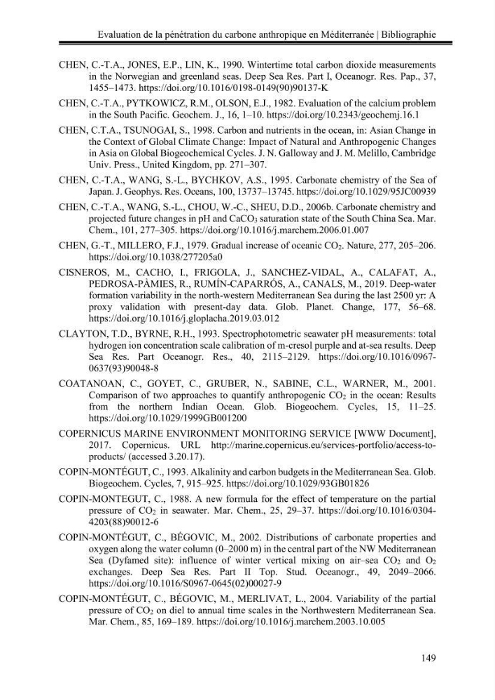 Pénétration du carbone anthropique en Méditerranée occidentale: étude de l’acidification des eaux marines