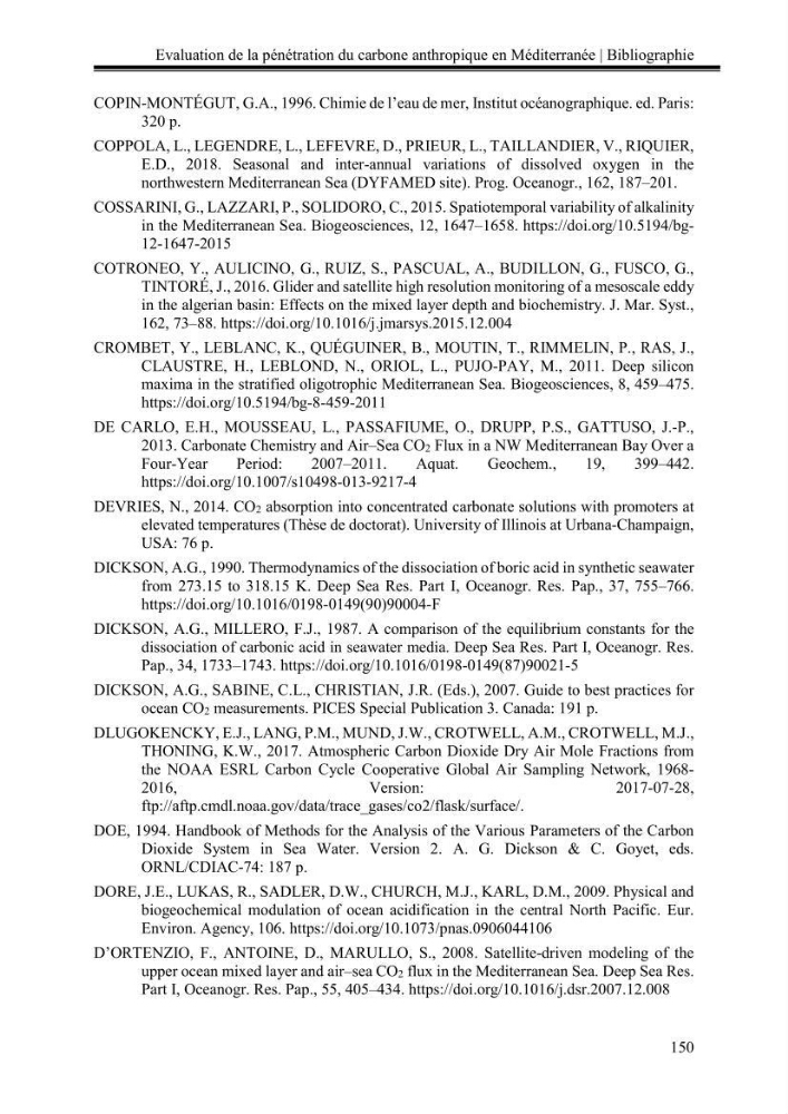 Pénétration du carbone anthropique en Méditerranée occidentale: étude de l’acidification des eaux marines