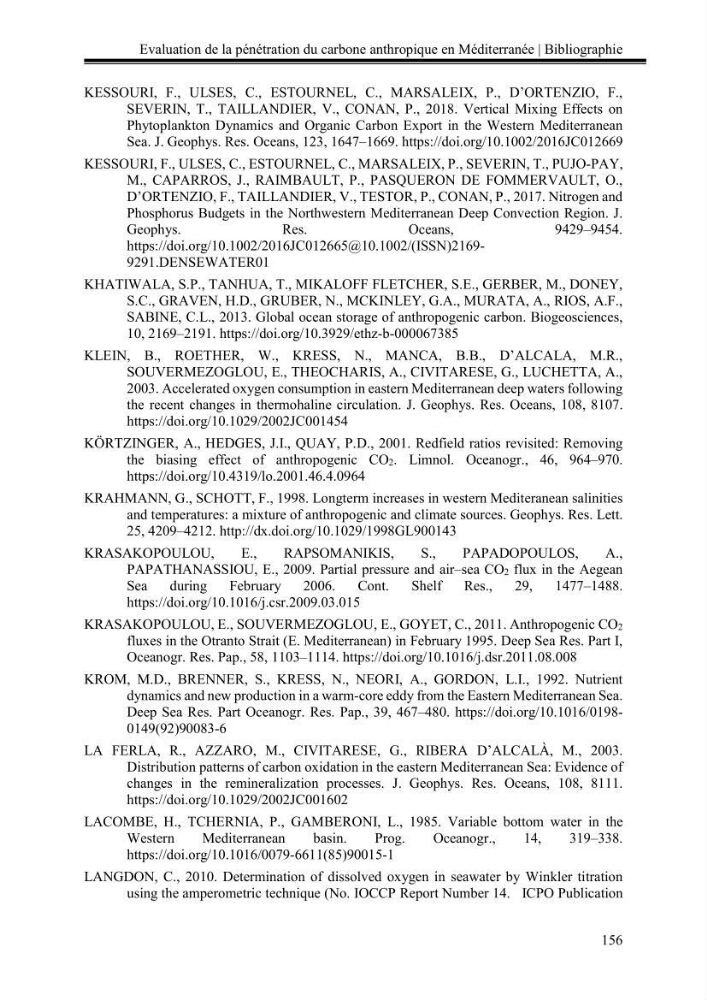 Pénétration du carbone anthropique en Méditerranée occidentale: étude de l’acidification des eaux marines