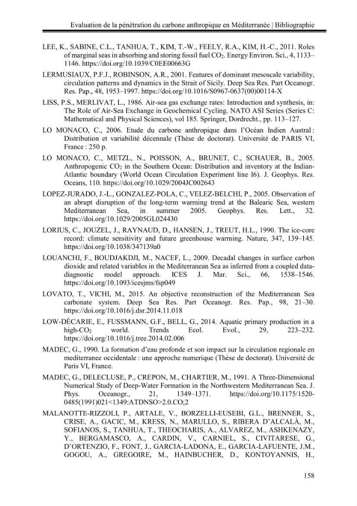 Pénétration du carbone anthropique en Méditerranée occidentale: étude de l’acidification des eaux marines