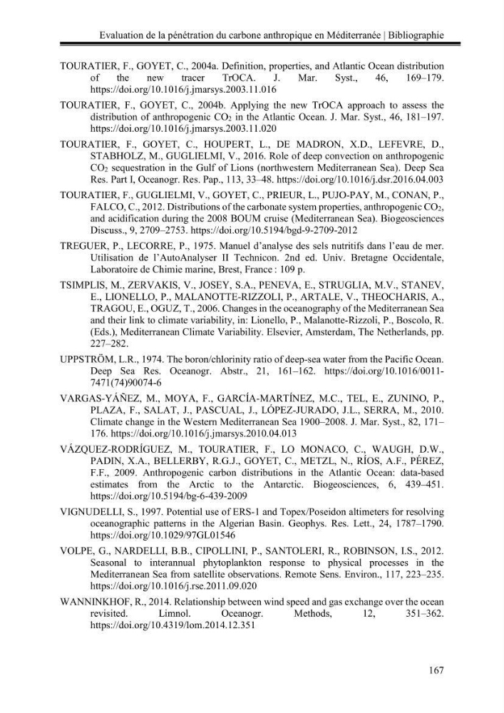 Pénétration du carbone anthropique en Méditerranée occidentale: étude de l’acidification des eaux marines