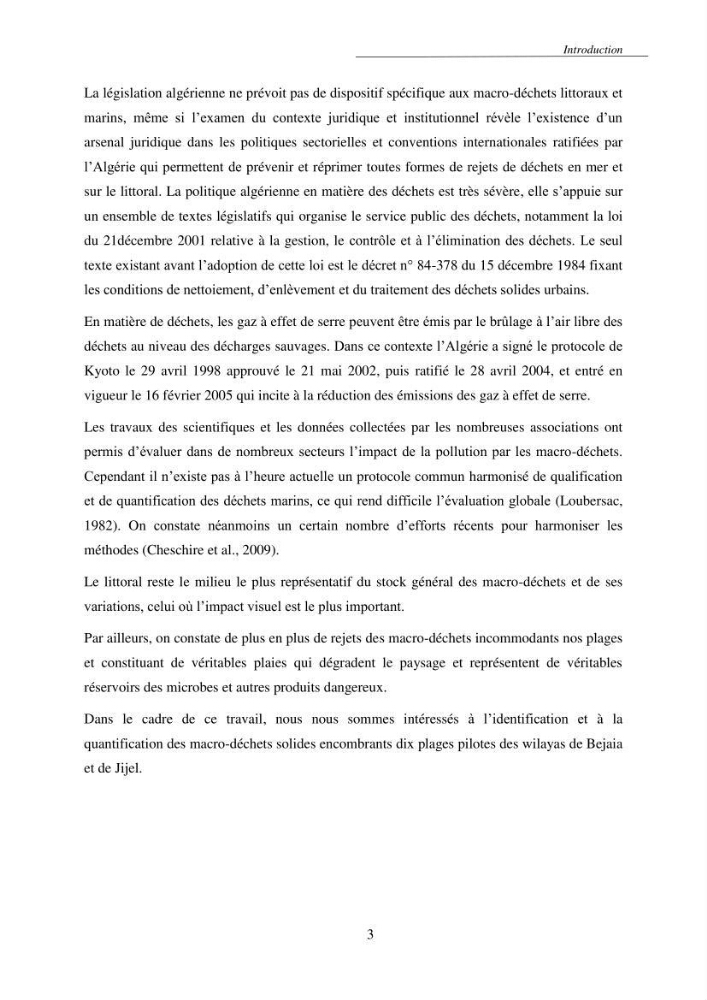 Structure et impacts des macro-déchets au niveau de la zone côtière Algérienjne