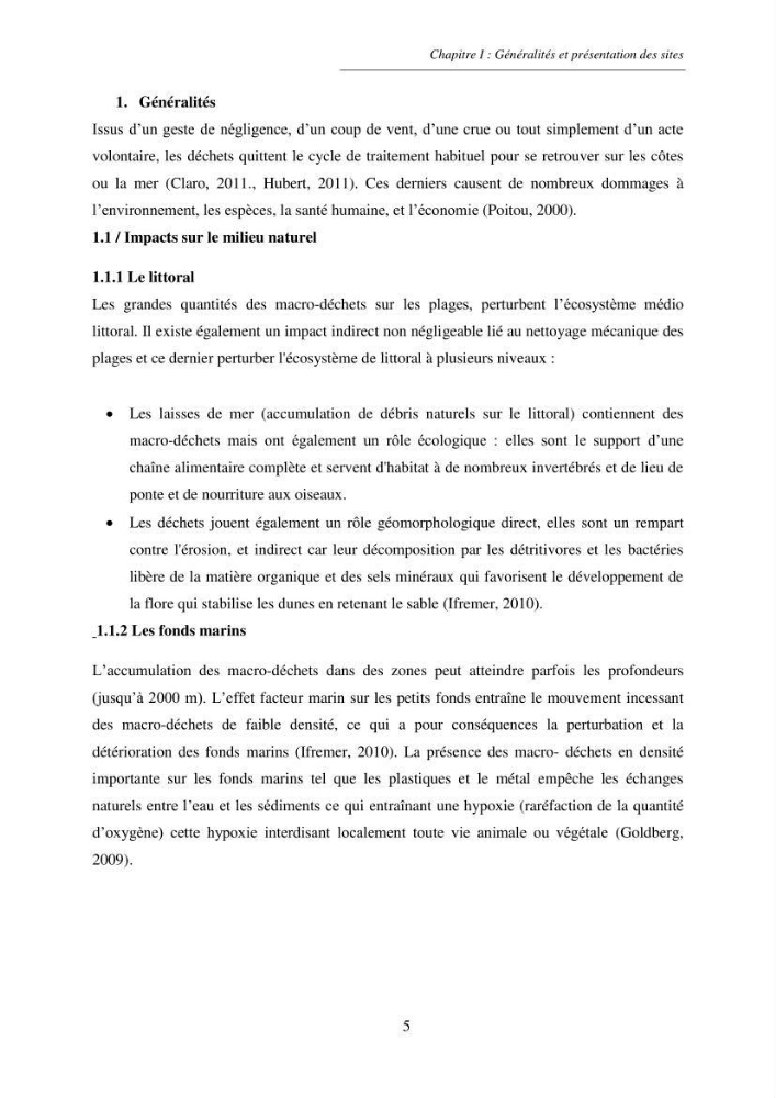 Structure et impacts des macro-déchets au niveau de la zone côtière Algérienjne