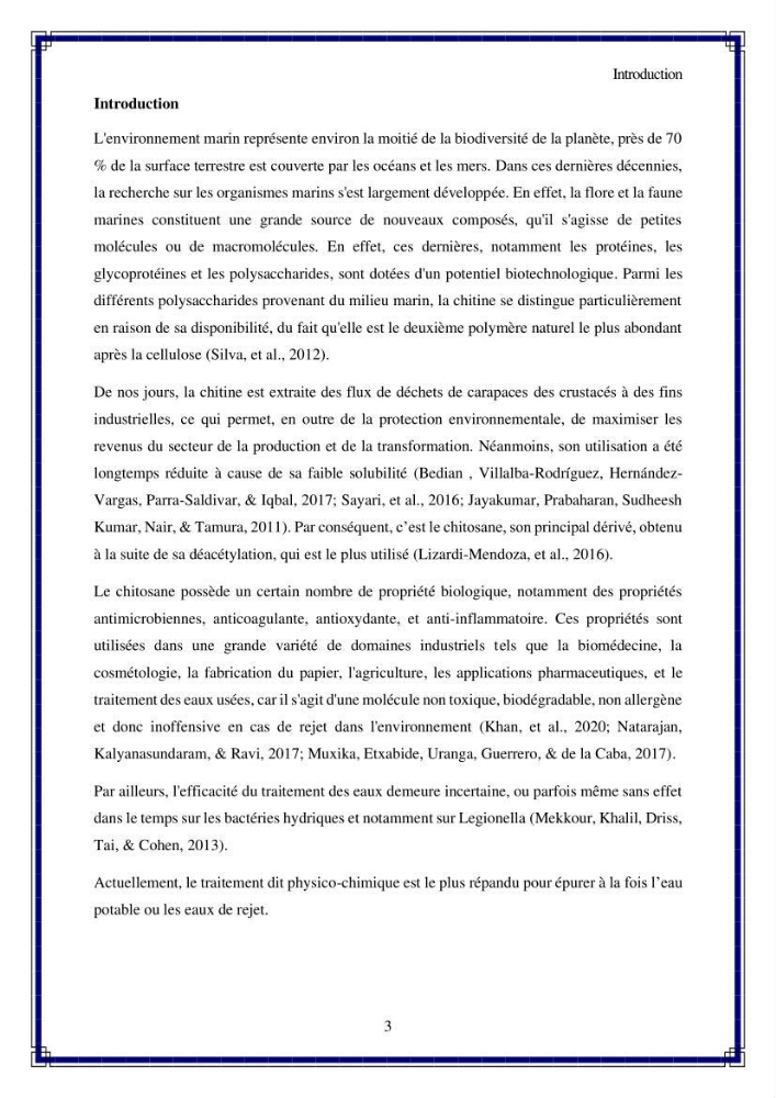 Valorisation biotechnologique des coproduits de crustacés: étude de l’efficacité du traitement avec du chitosane et de l’irradiation UV dans l’élimination de Legionella pneumophila