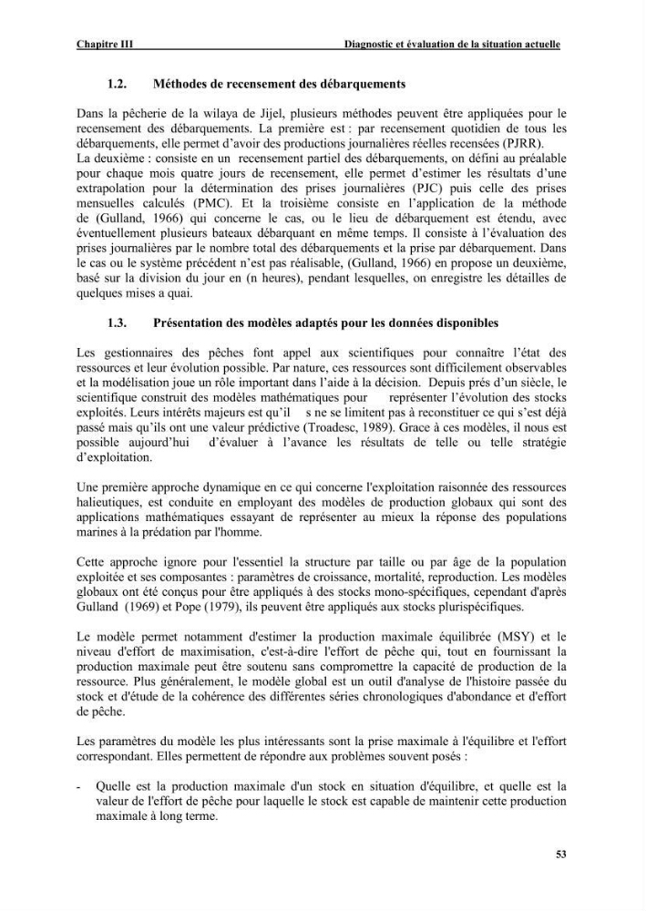Etude de la pêcherie de Jijel: interaction avec l\'aire marine de Taza (wilaya de Jijel)