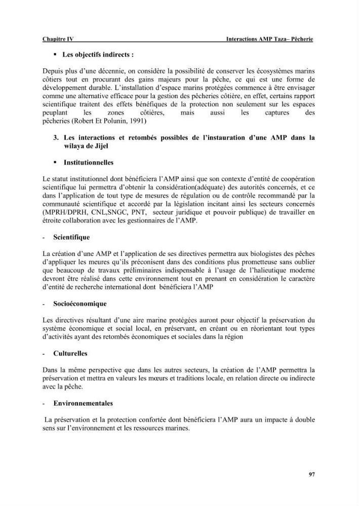 Etude de la pêcherie de Jijel: interaction avec l\'aire marine de Taza (wilaya de Jijel)