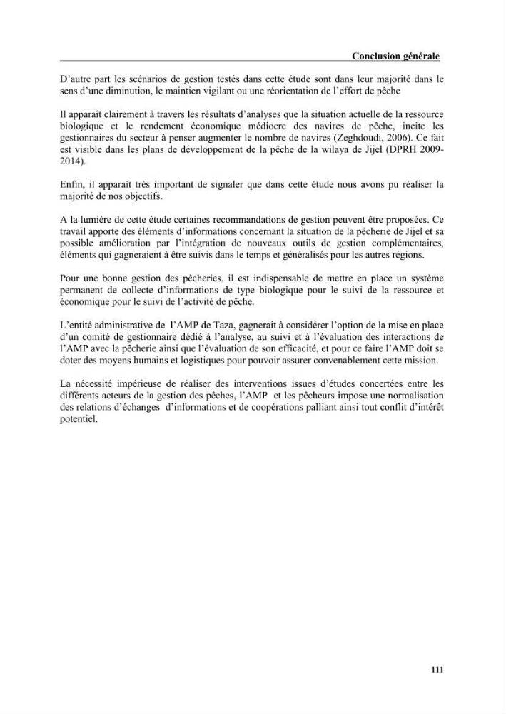 Etude de la pêcherie de Jijel: interaction avec l\'aire marine de Taza (wilaya de Jijel)