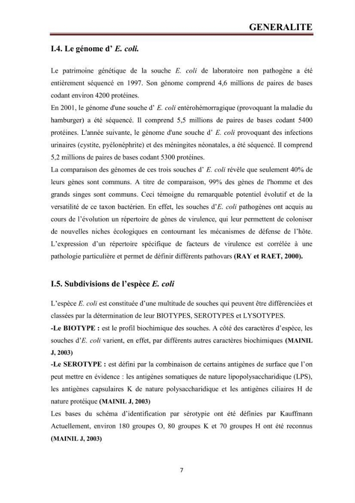 Phylogènie des souches d\'E. coli résistantes aux fluoroquinolones isolées au niveau de la station d\'épuration de Boumerdes