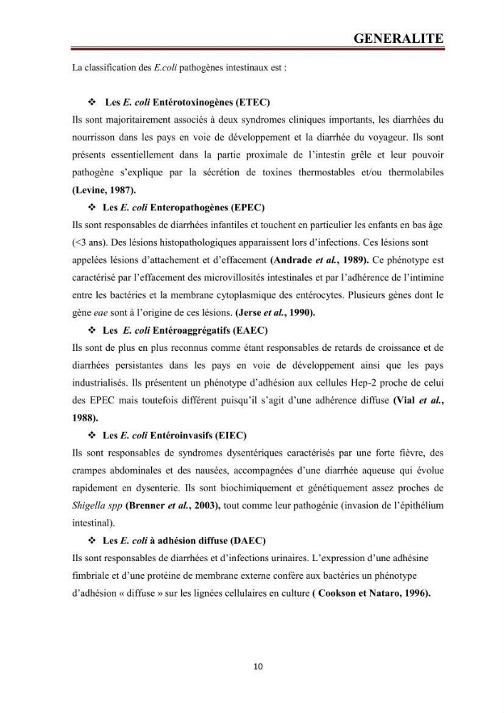 Phylogènie des souches d\'E. coli résistantes aux fluoroquinolones isolées au niveau de la station d\'épuration de Boumerdes