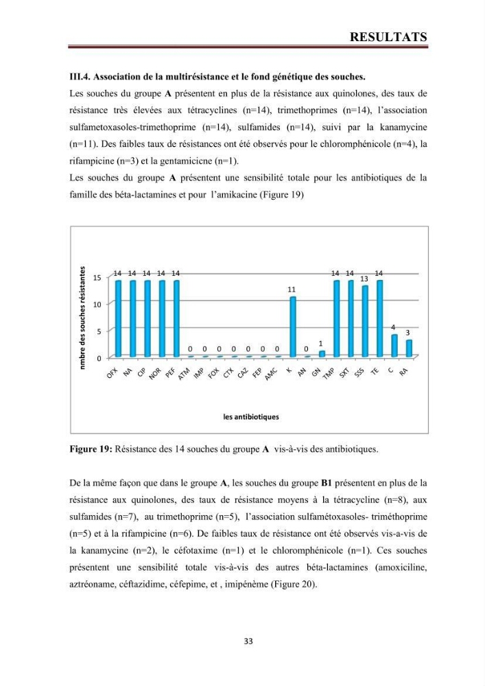 Phylogènie des souches d\'E. coli résistantes aux fluoroquinolones isolées au niveau de la station d\'épuration de Boumerdes