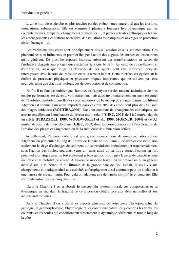 Impact des événements météo océaniques extrêmes sur l’évolution spatiotemporelle des côtes sableuses de la baie de Bou Ismail