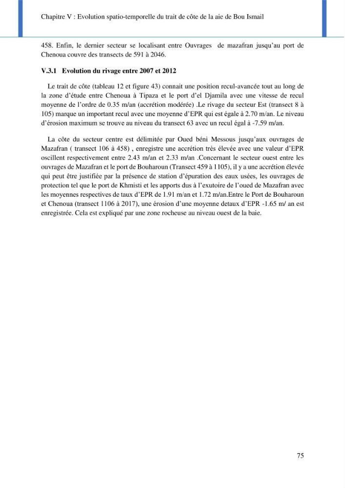 Impact des événements météo océaniques extrêmes sur l’évolution spatiotemporelle des côtes sableuses de la baie de Bou Ismail