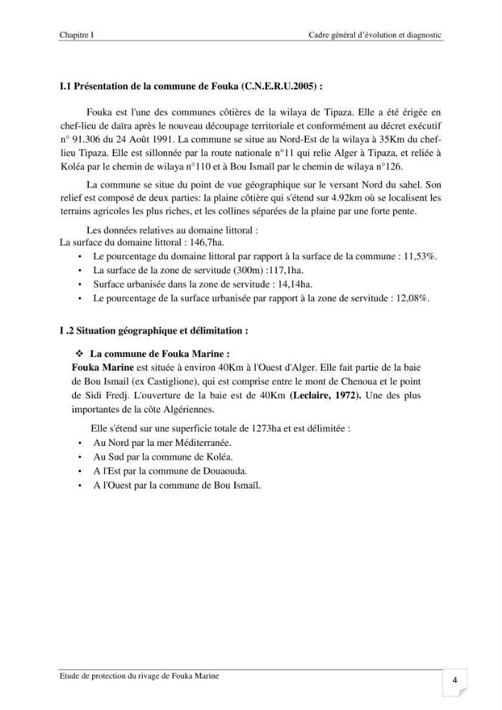 Etude de protection du rivage de Fouka marine