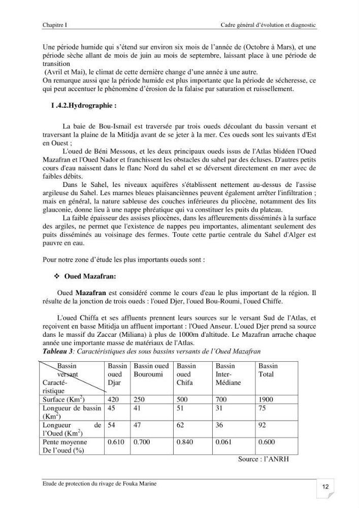 Etude de protection du rivage de Fouka marine