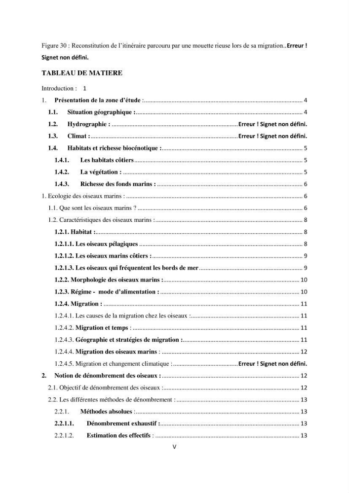 Proposition d’une méthode d’inventaire des oiseaux marins :application au littoral de la wilaya de Tipaza