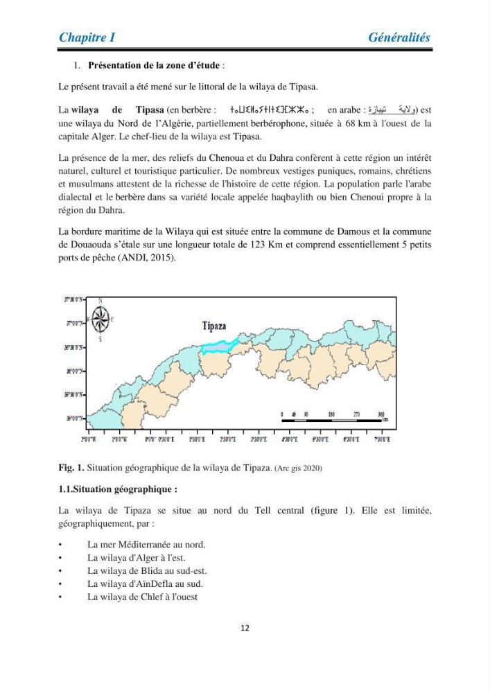 Proposition d’une méthode d’inventaire des oiseaux marins :application au littoral de la wilaya de Tipaza