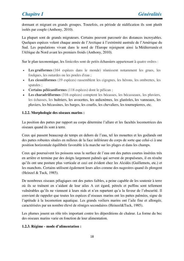 Proposition d’une méthode d’inventaire des oiseaux marins :application au littoral de la wilaya de Tipaza