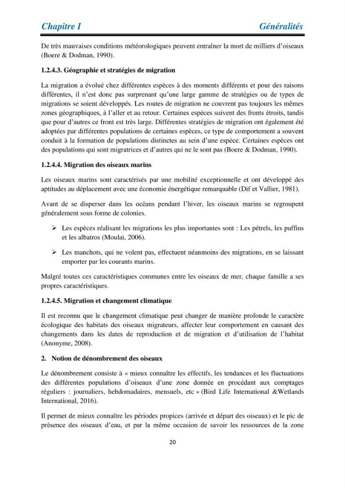 Proposition d’une méthode d’inventaire des oiseaux marins :application au littoral de la wilaya de Tipaza