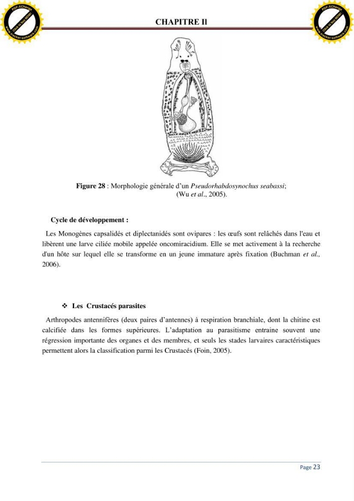 Inventaire des crustaces parasites des poissons de l\'eau de mer