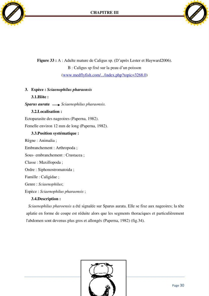 Inventaire des crustaces parasites des poissons de l\'eau de mer