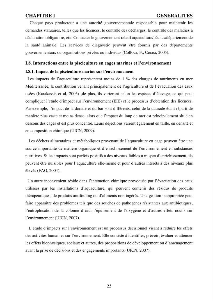 Contribution à la mise en place d’un protocole de gestion des fermes piscicoles en cages marines :