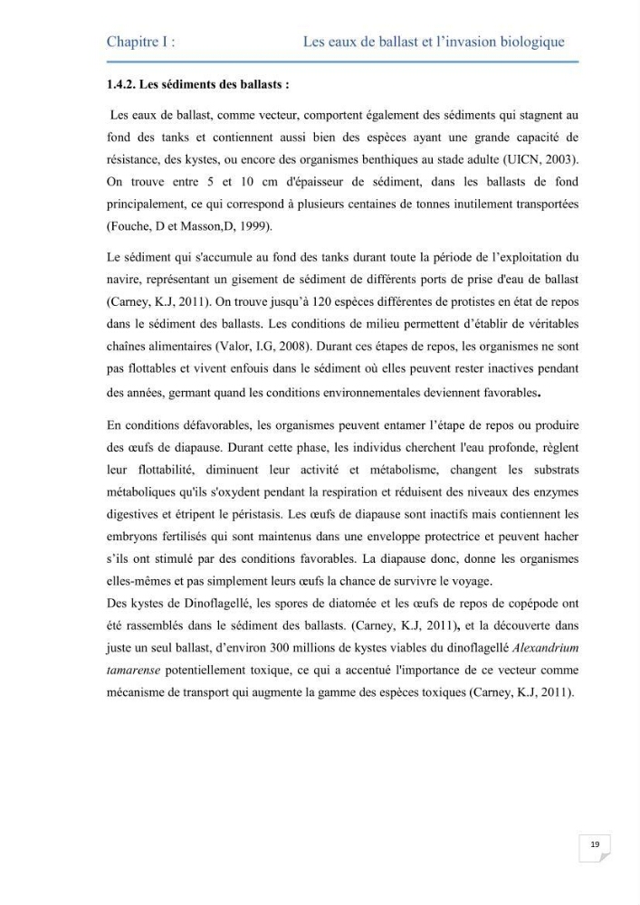 Contribution au développement d\'un modèle probabiliste pour estimer le risque d\'invasion par les eaux de ballast: cas de port d\'Arzew