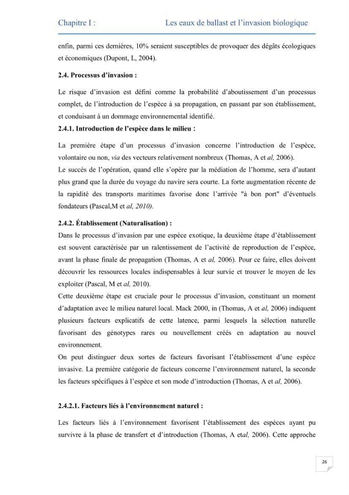 Contribution au développement d\'un modèle probabiliste pour estimer le risque d\'invasion par les eaux de ballast: cas de port d\'Arzew