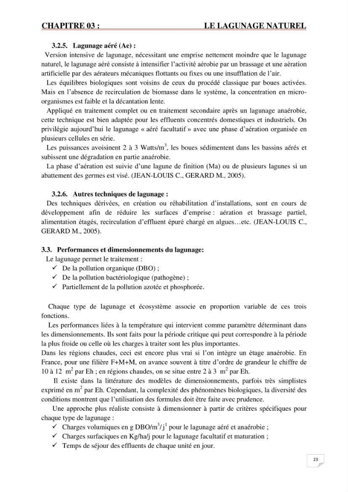 Etude statistique de l\'influence des conditions climatiques sur le pouvoir épuratoire de lagunage naturel