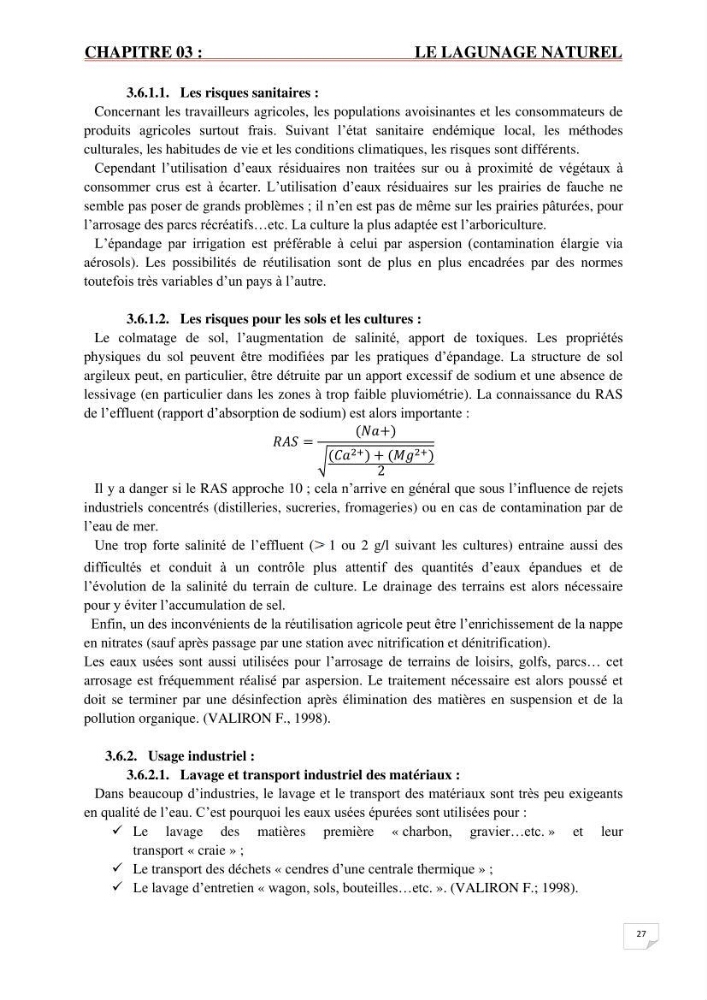 Etude statistique de l\'influence des conditions climatiques sur le pouvoir épuratoire de lagunage naturel