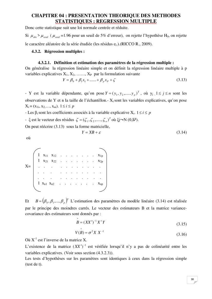Etude statistique de l\'influence des conditions climatiques sur le pouvoir épuratoire de lagunage naturel