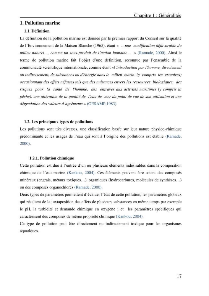 Evaluation des paramètres physico-chimiques et des sels nutritifs dans les eaux côtières algéroises (la baie d\'Alger et de Zemmouri)