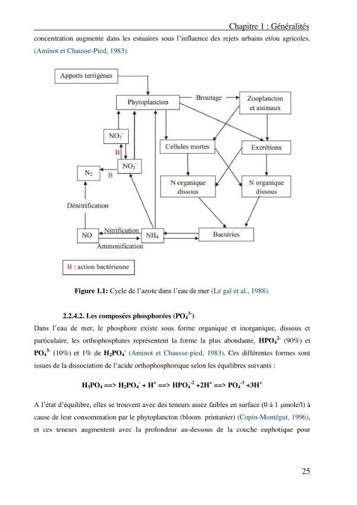 Evaluation des paramètres physico-chimiques et des sels nutritifs dans les eaux côtières algéroises (la baie d\'Alger et de Zemmouri)