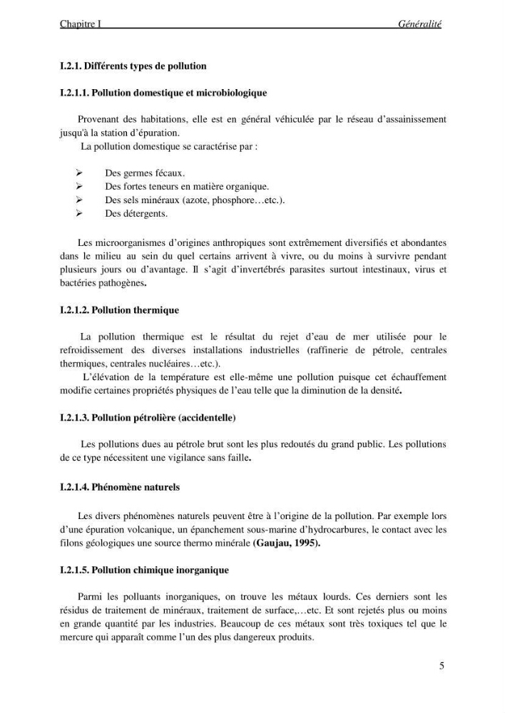 La mesure des paramètres physico-chimiques et les hydrocarbures polyaromatiques au niveau du port de Sidi-Fredj